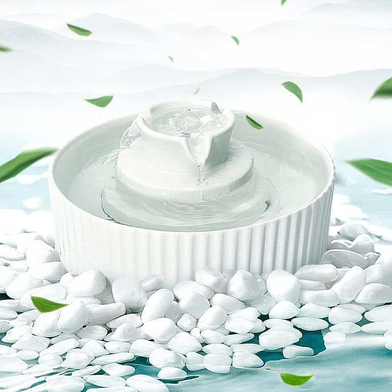 YES4PETS Porcelain Electric Pet Water Fountain Dog Cat Ceramic Water Feeder Bowl Dispenser image number 2