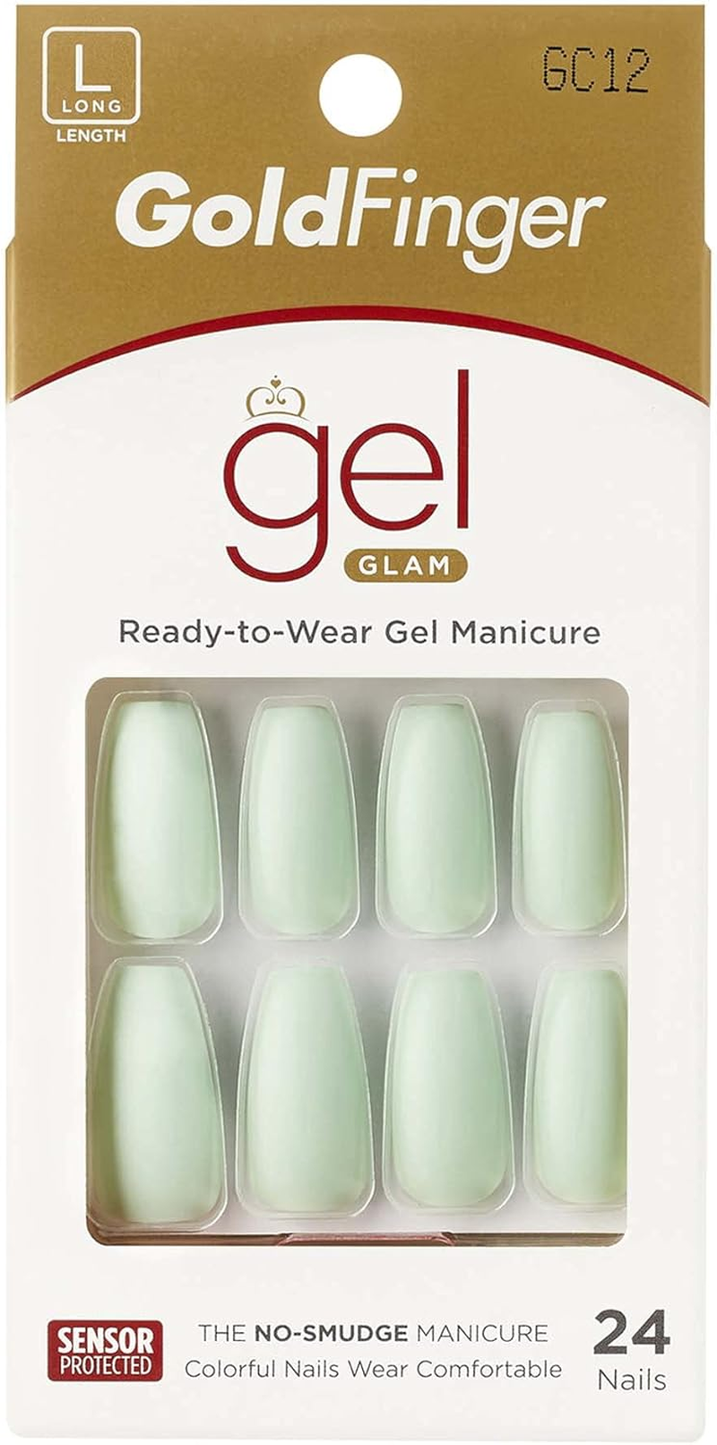 Goldfinger Full Cover Nails Press on 24 Nails Long Length