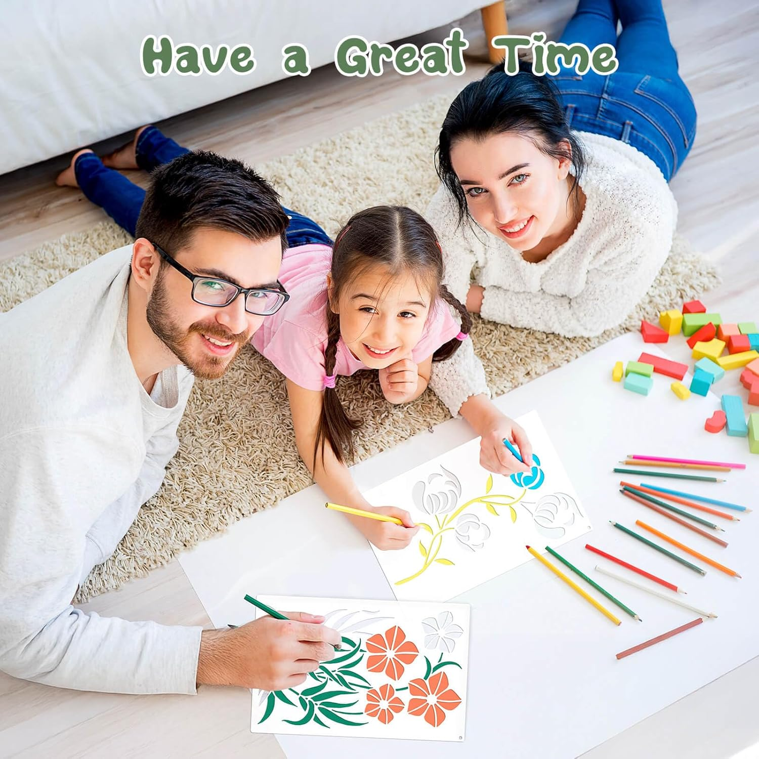 Dayker 15PCS Flower Stencils, Wildflower Leaf Painting Stencils, Reusable PET Art Drawing Templates, DIY Crafts Plant Stencil for Painting on Wood Wall Paper Canvas Home Decor image number 5