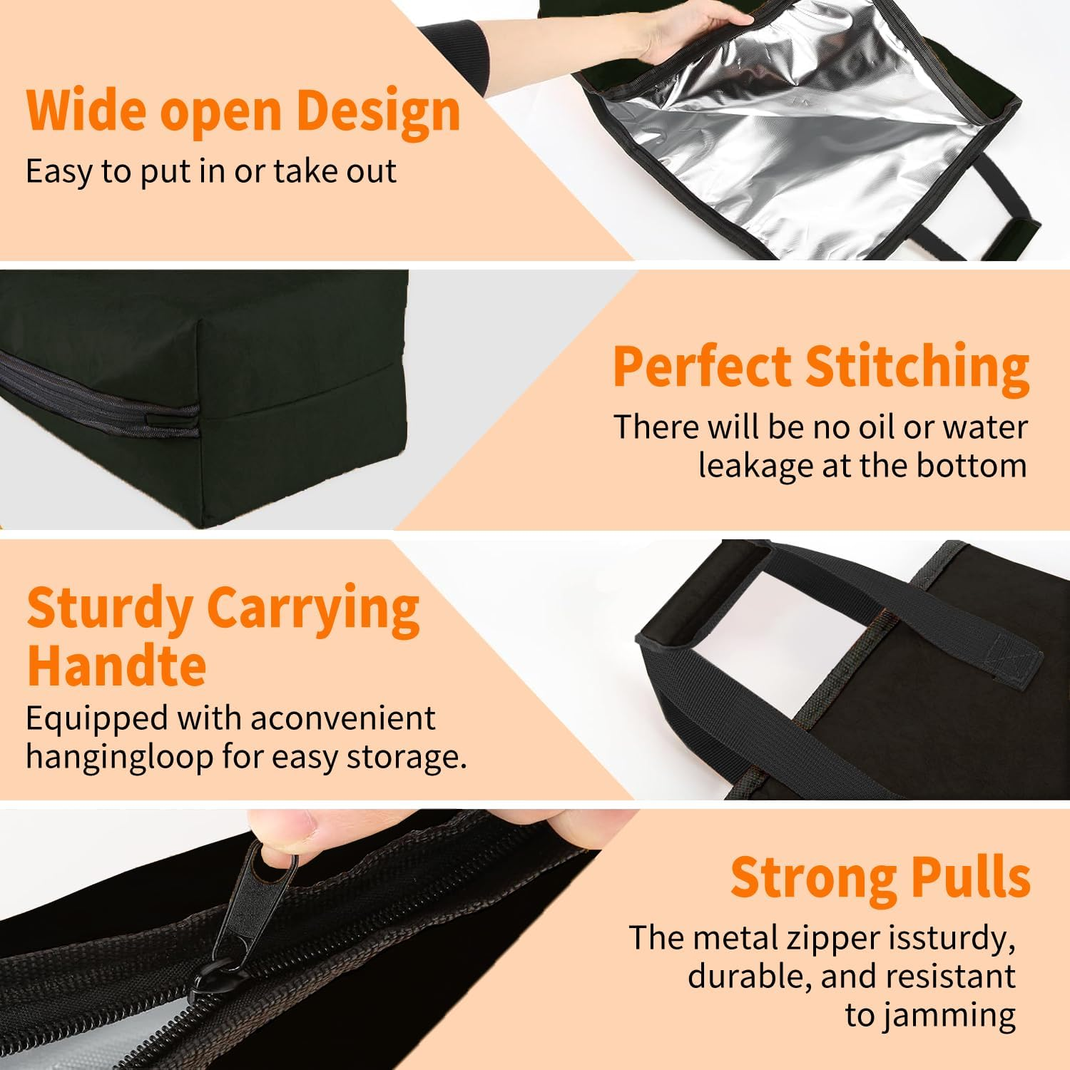 BBQ Blanket for Resting Meat, Reusable Reat Insulated Resting Bag, Insulated Brisket Resting Blanket with Wide Mouth (Black, 21 In) image number 4