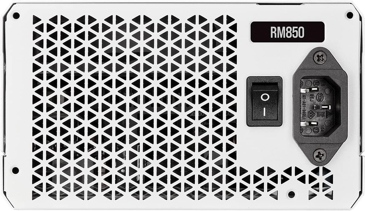 Corsair RM850 (2021), RM Series, 850 Watt 80 plus Gold Fully Modular ATX Power Supply (Three EPS12V Ports, Quiet Operation, Zero RPM Fan Mode, Capacitors Rated at 105 &deg;C), White image number 6