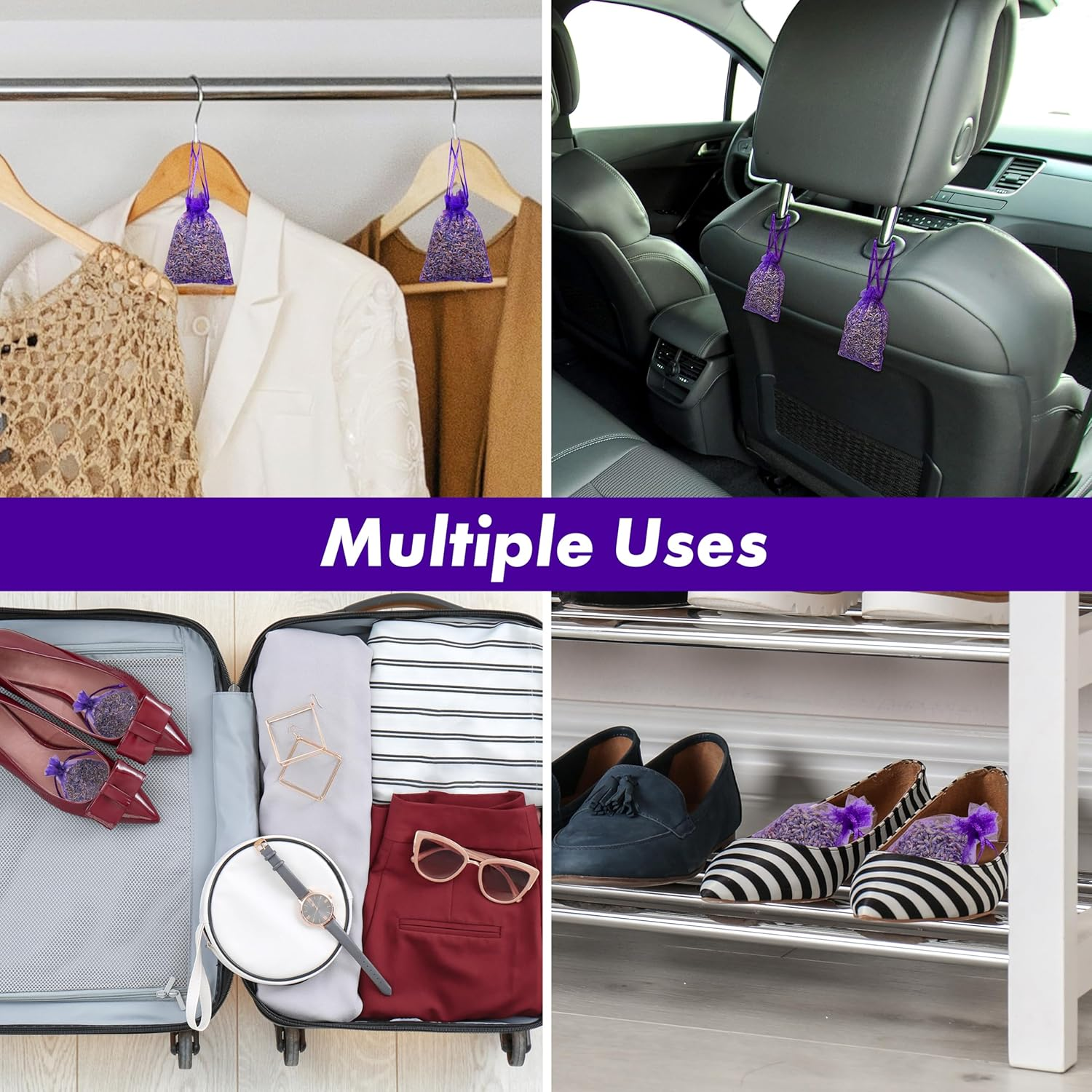 Bag of 25 Sachets Dried Lavender Flower Lavender Sachets for Drawers and Closets, LV-B-2 image number 4