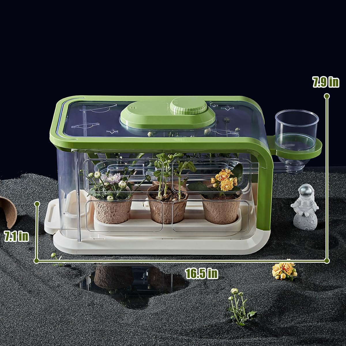Mostop Kids Plant Growing Kit, Kids Gardening Greenhouse Growing Kit with Drip Irrigation and Grow Lights, Science STEM Toys Terrarium Kit for Boys Girls 3 4 5 6 7 8 Year Old, Kids Flower Growing Set