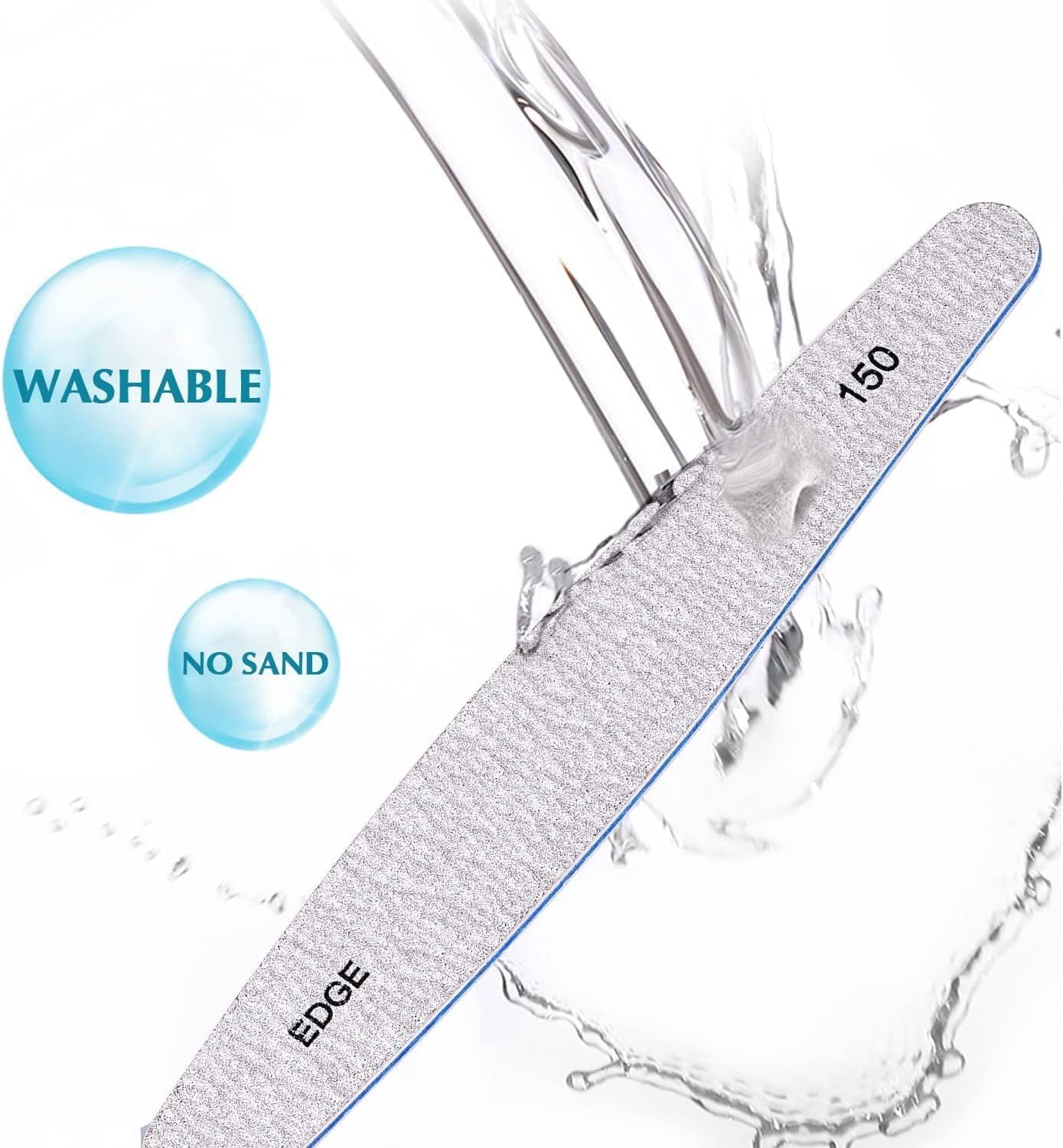 6 Pcs Nail File & Buffer Set - Multi-Grit Kit for Acrylic & Natural Nails (100-4000 Grit) - Soft Gel Files, Buffers & Emery Boards for Home Salon & DIY Use