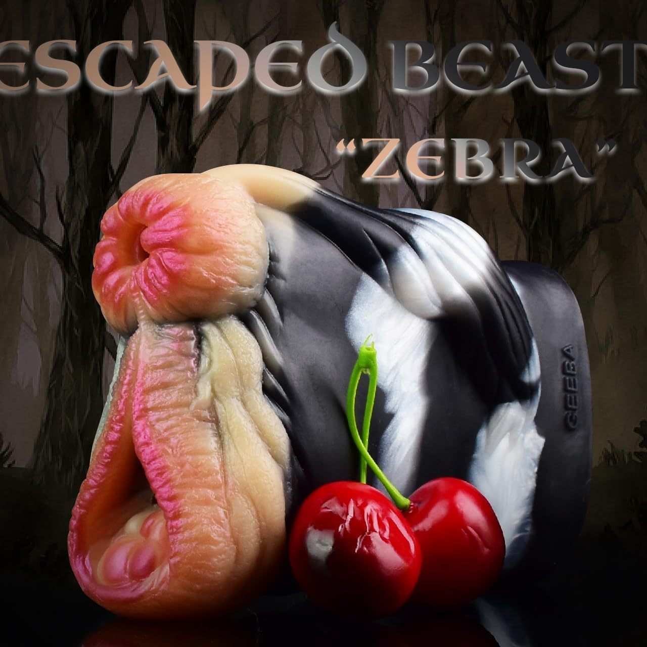 Fantasy Masturbator,Geeba "Escape for Mating" Horsey Obsession,Fantastical Zebra Style Silicone Stroker,Double Holes Erotic Adult Sex Toy image number 6