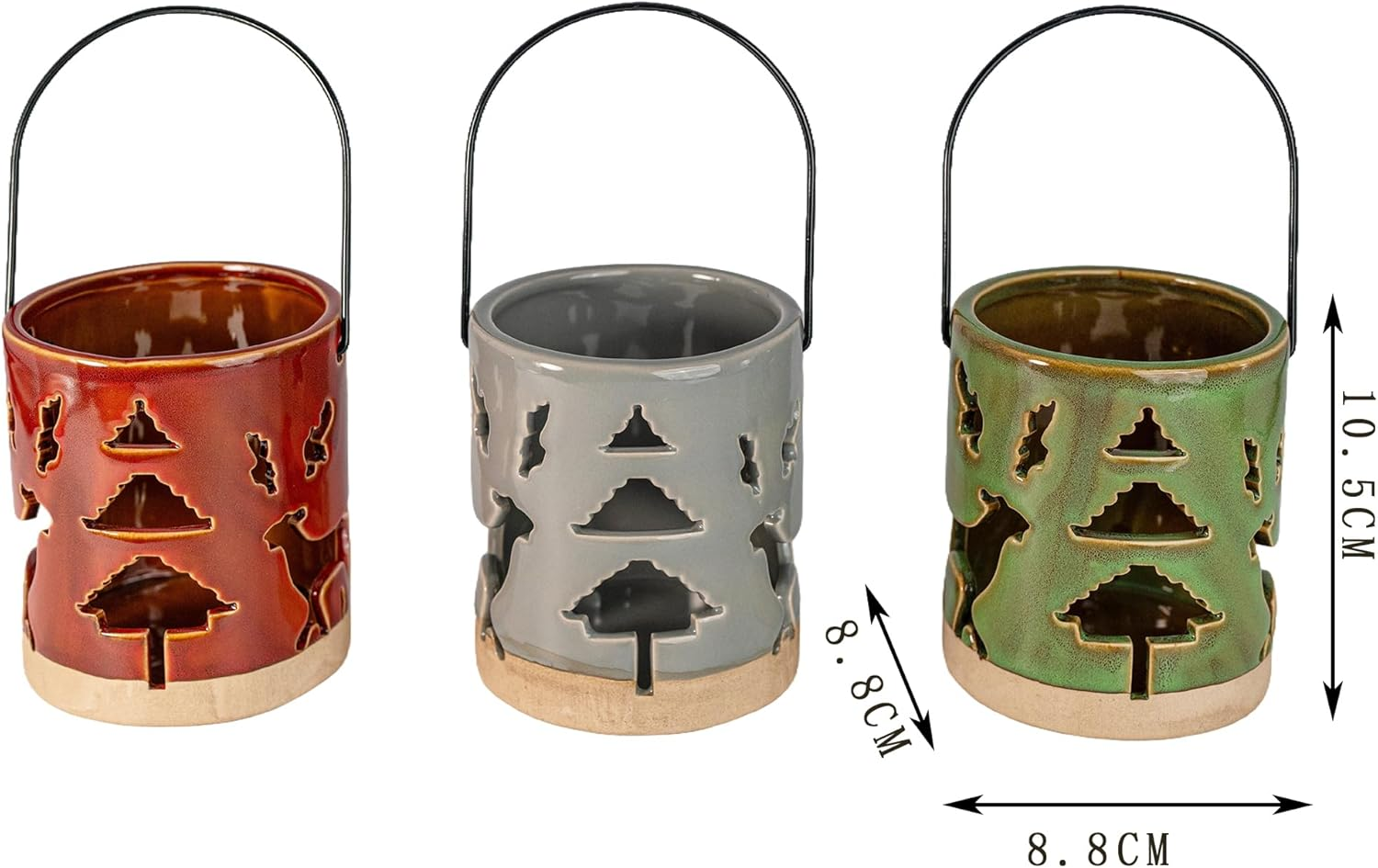 Ballarart CO Tealight Candle Holder Set of 3 - Ceramic Tea Light Candle Holder, Ceramic Home Decor for Table & Shelf, Romantic Valentines Day Gift image number 6