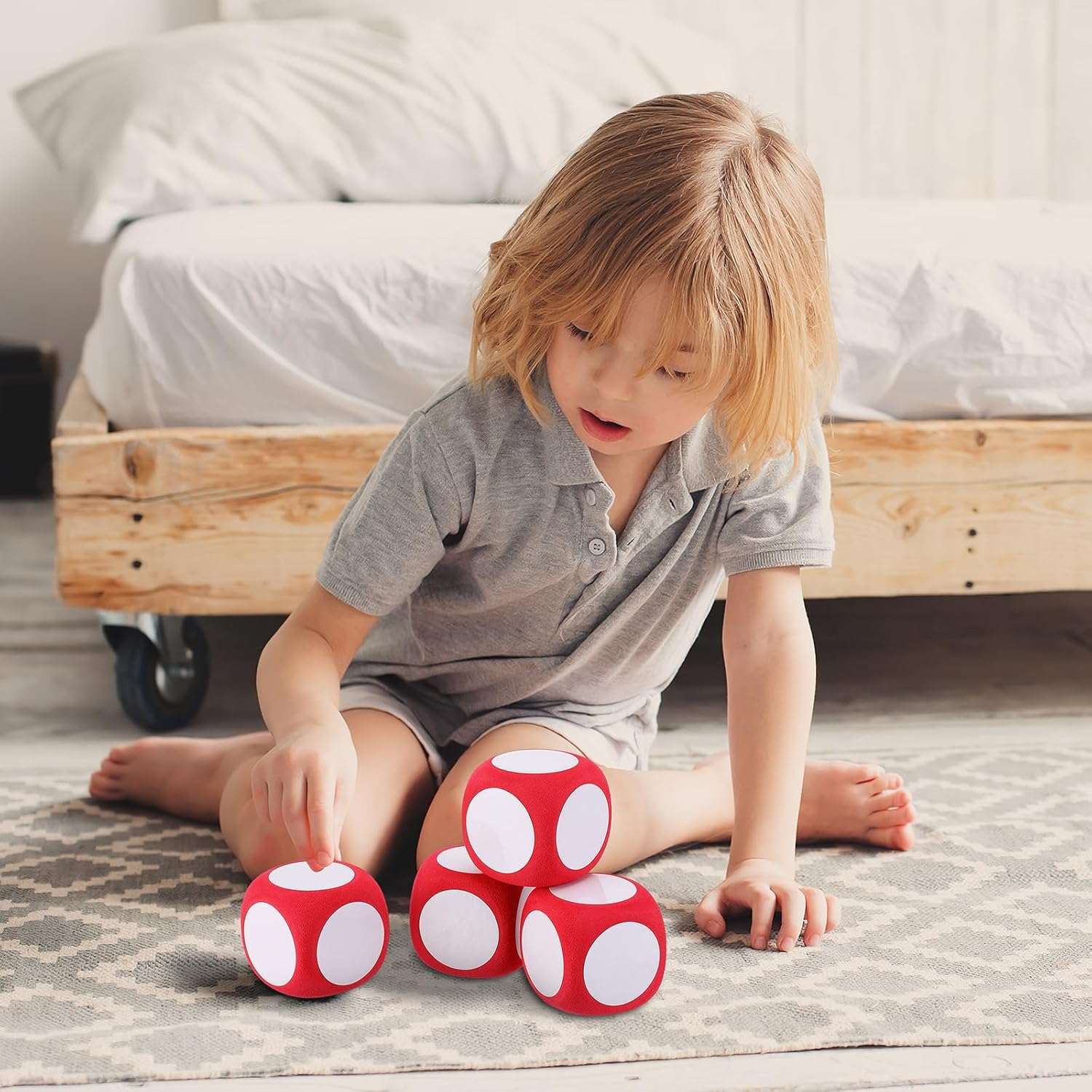 Operitacx 4 Pcs Dry Erase Dices Foam Write-On Wipe-Off Dices Blank Dice Cubes Playing Dice for DIY Teaching Learning Tool Classroom Supplies image number 1