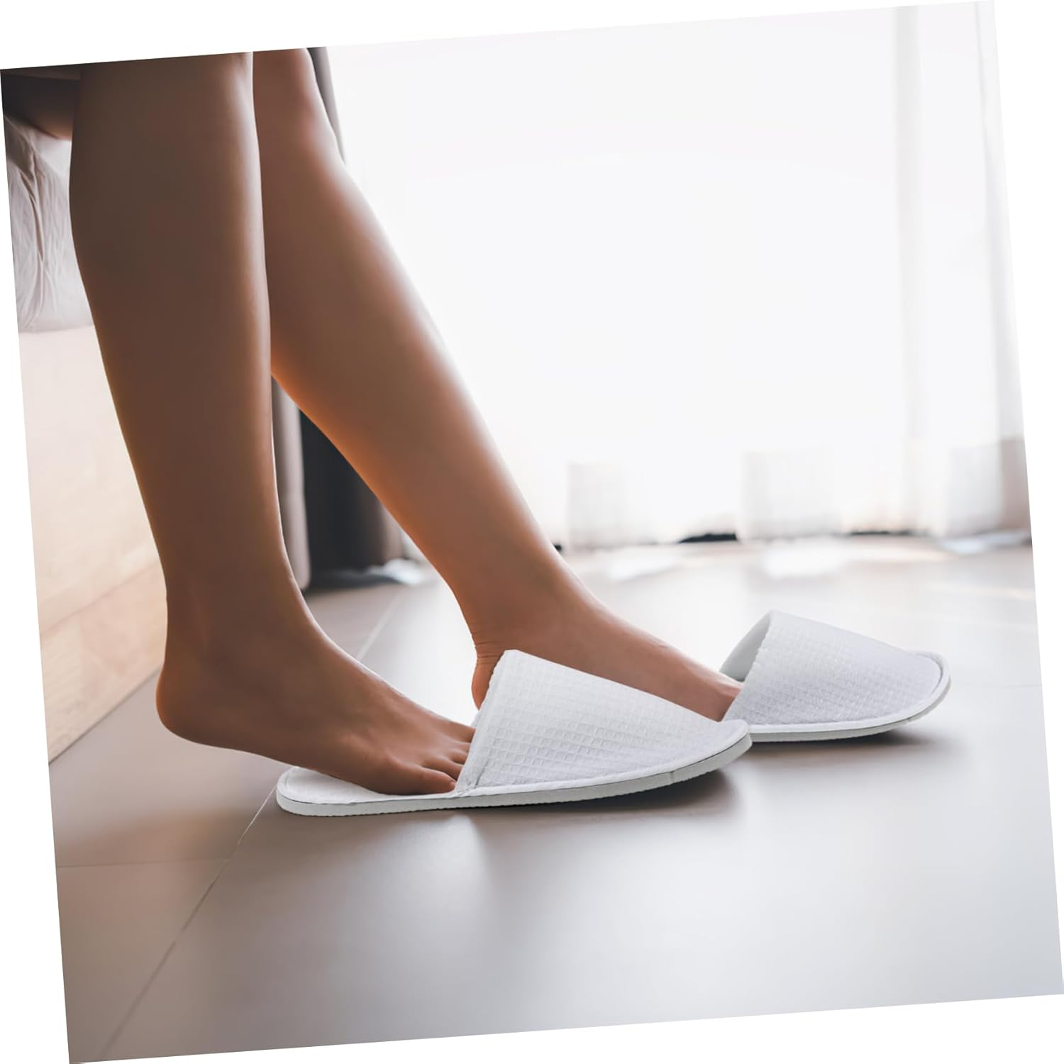 VICASKY 4Pairs Disposable Slippers for Guests Hotel Spa Use Comfortable Cotton Hygroscopic Breathable Footwear for Home Parties and Travel image number 2