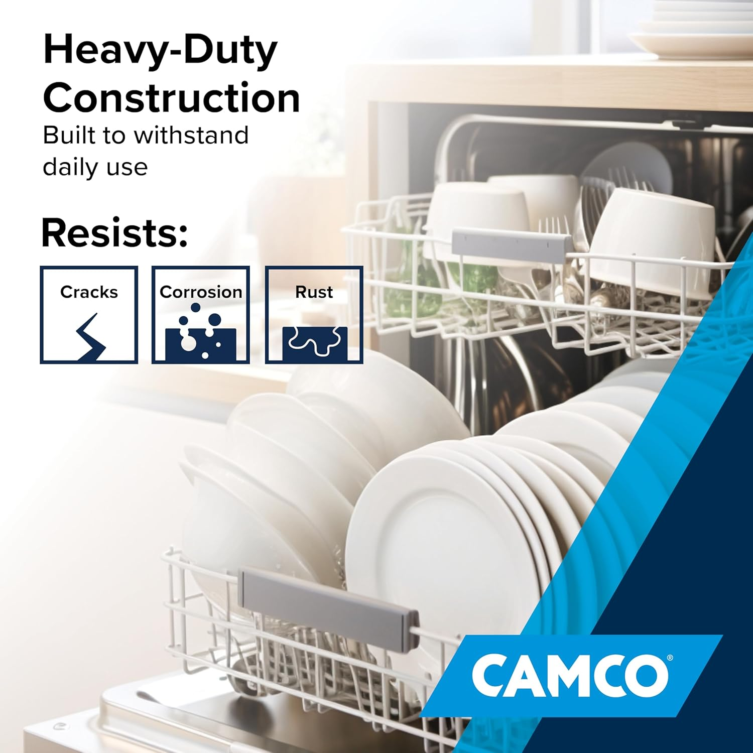 Camco Camper/Rv Dishwasher Drain Pan | Features a Heavy-Duty Polymer Construction | Designed for Water to Flow toward the Front of the Dishwasher | Outer Measurements 24-Inches X 20.5-Inches (20600) image number 1