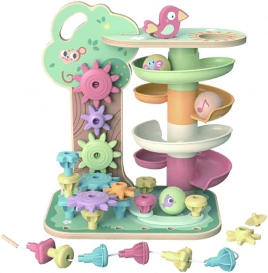 Tooky Toy TJ632N - My Forest Friends Rolling and Stacking Activity Set - Woodland-Themed Toy Set image number 1