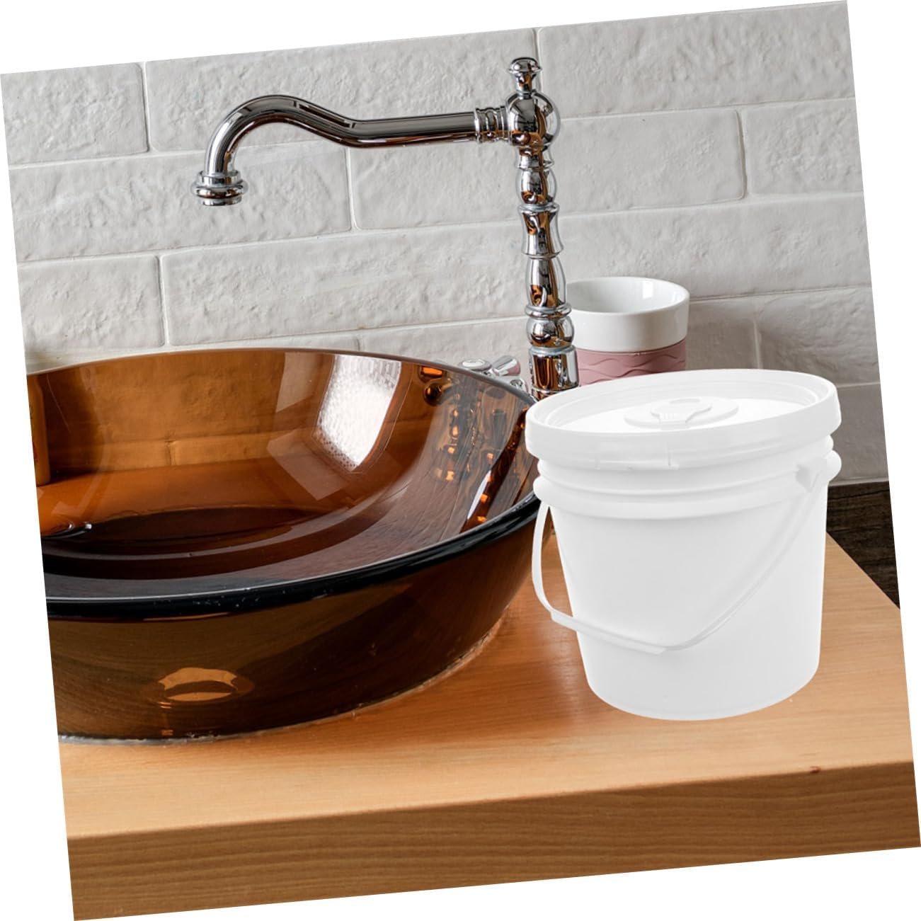 Wet Wipes Bucket Lid and Handle Multipurpose Wipes Dispenser for Bathroom Kitchen for Car Use image number 6