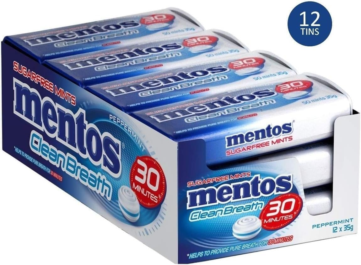 Mentos Peppermint Clean Breath Mints 35 G (Pack of 12) image number 2