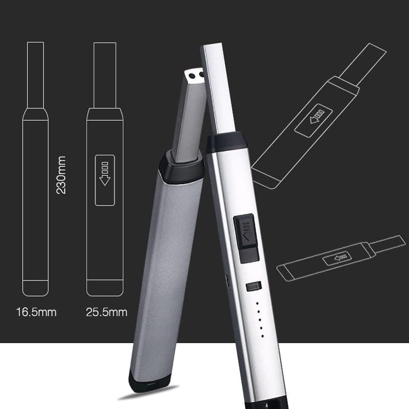 AIMALL USB Rechargeable Electric Arc Candle Lighter, Windproof Flameless Pulse Lighter with Safety Lock, Long Neck for BBQ Camping Stove Kitchen Fireplace Use - Black image number 3