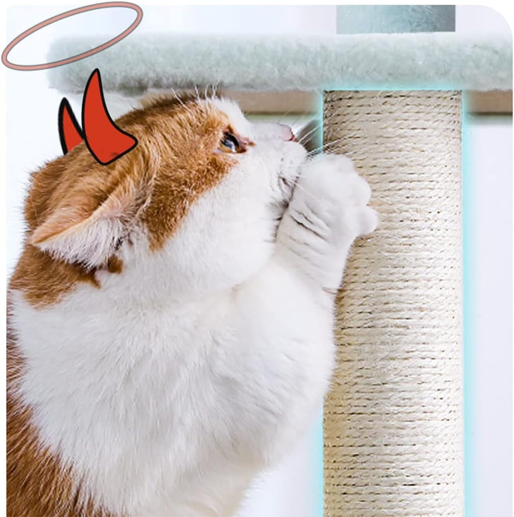 Colorful Cat Furniture, Multi-Level Cat Condo with Hammock and Scratching Posts for Kittens, Tall Cat Tree Toys for Rest image number 4