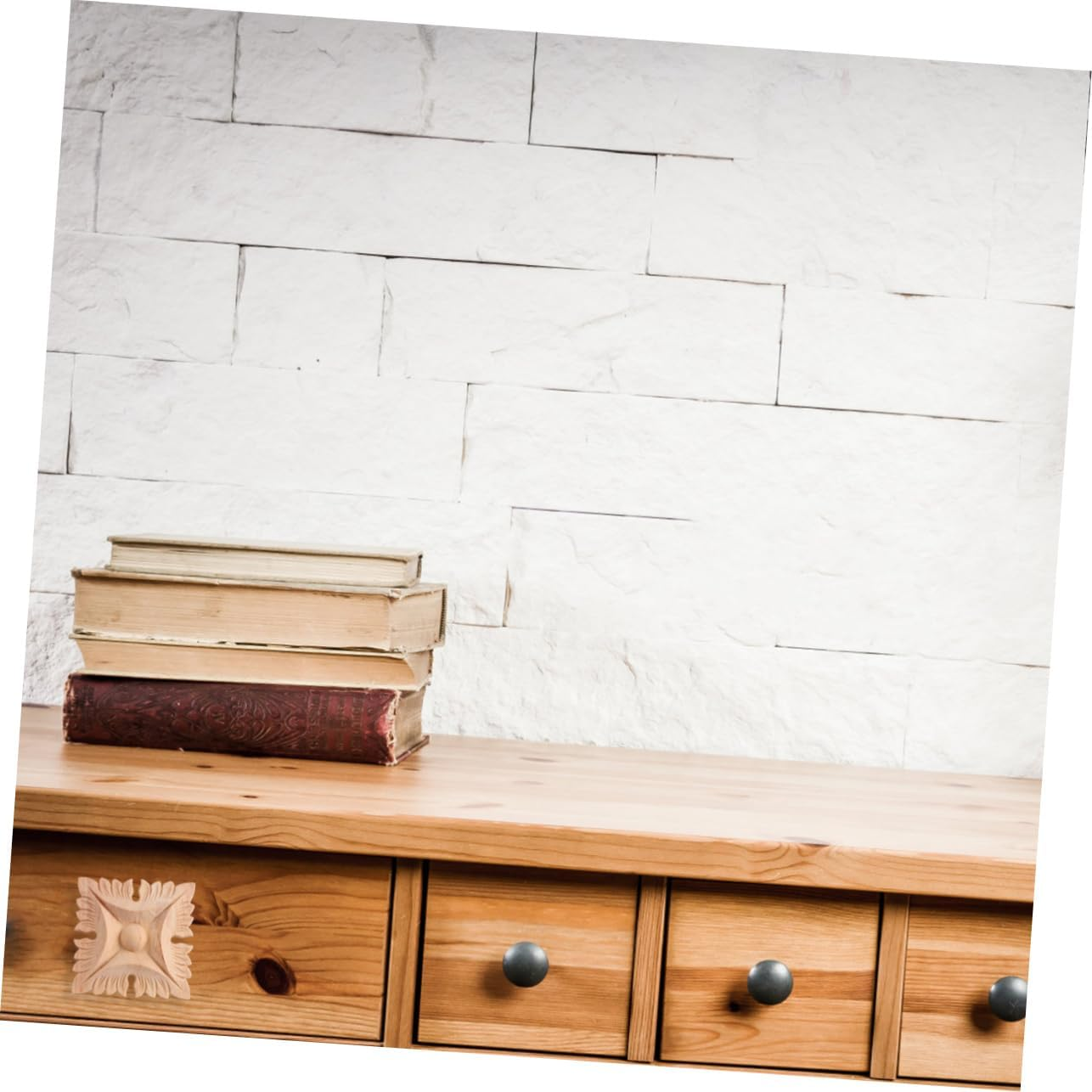 KICHOUSE 4Pcs Wood Decals Architectural Door Casing Decorative Molding Corner Trim Home Hardwood Timber Wall Decals Wall Mirror Decor Furniture Appliques Door Decoration Square Room Wooden