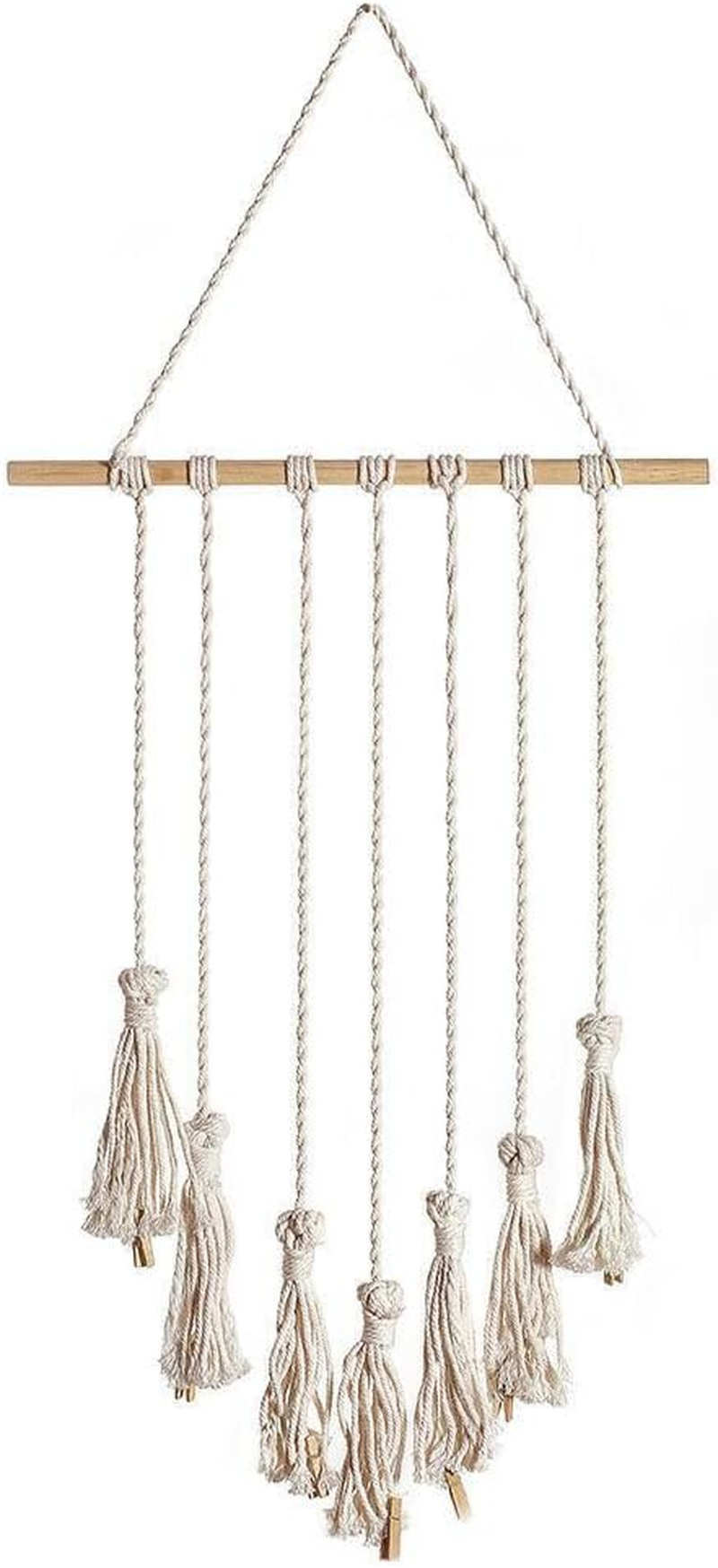 Handmade Woven Tapestry/Creative Hair Accessory Rack,Cotton Rope Picture Organizer & Photo Display Stand,Hanging Photo Display Rack for Office Home image number 2