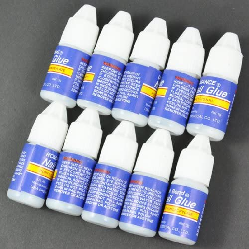 Beauties Factory 10Pcs X 3G Nail Glue Acrylic UV Gel Nail Art Use 3 Gram Each Nail Art Design