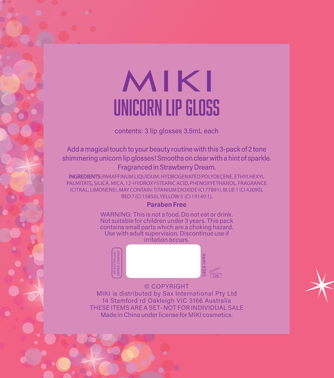 MIKI Unicorn Lip Gloss image number 1