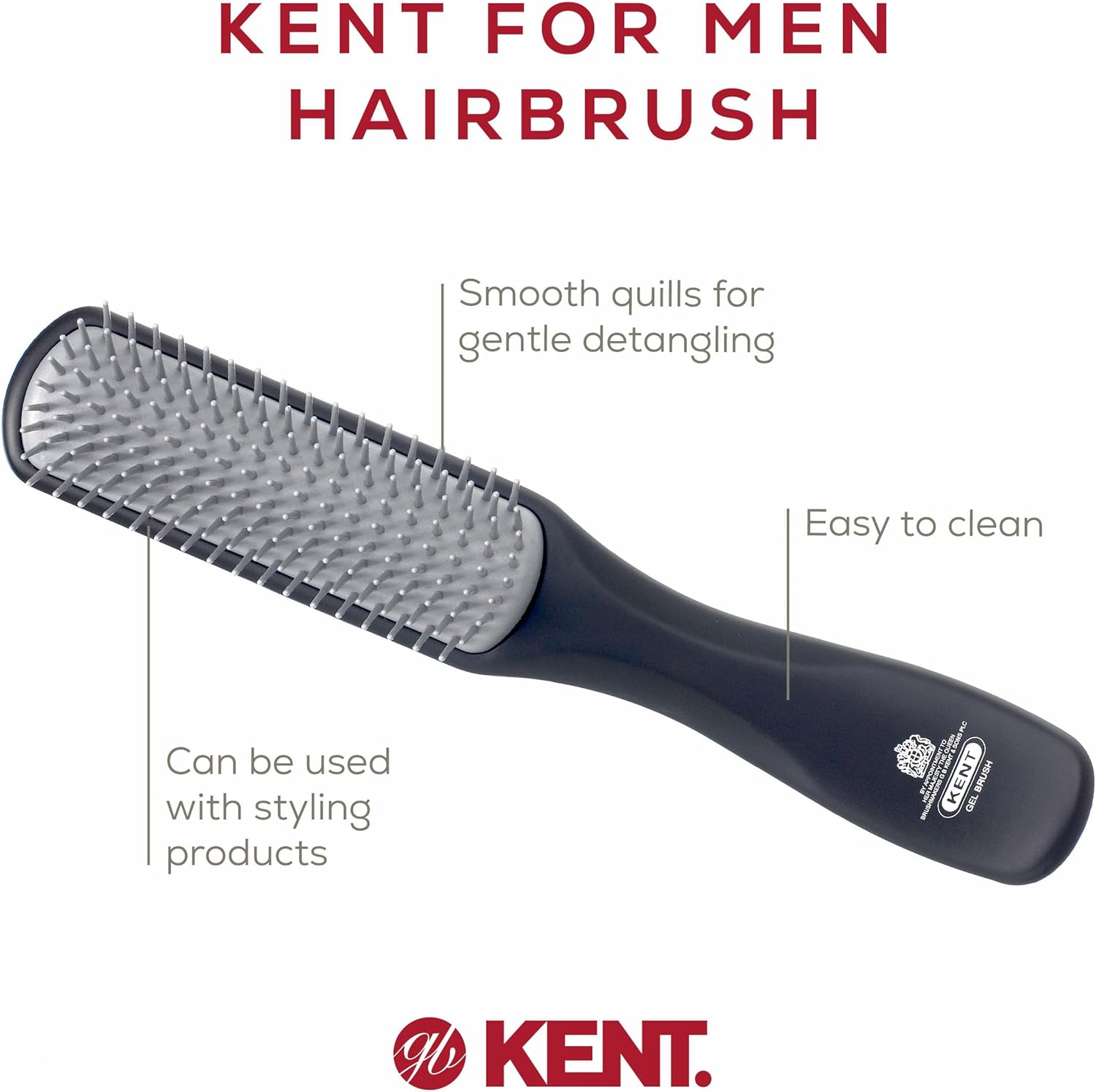 Kent KFM3 Narrow Hair Brush, Grey image number 3