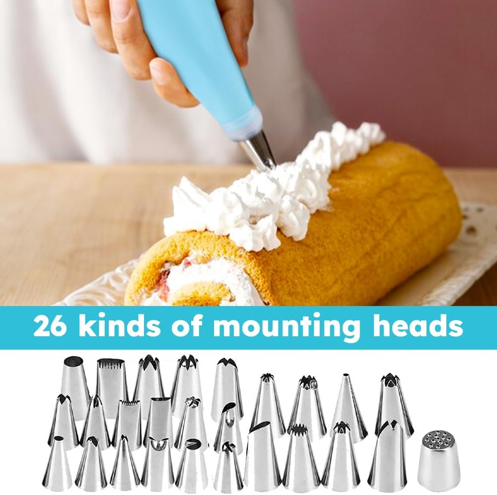 44 Pcs Icing Piping Bags and Tips Set-Cookie, Cake Decorating Set, Piping Icing Nozzles with Reusable Silicone Piping Bag, Suitable for Cakes, Cupcakes, Cookies image number 6