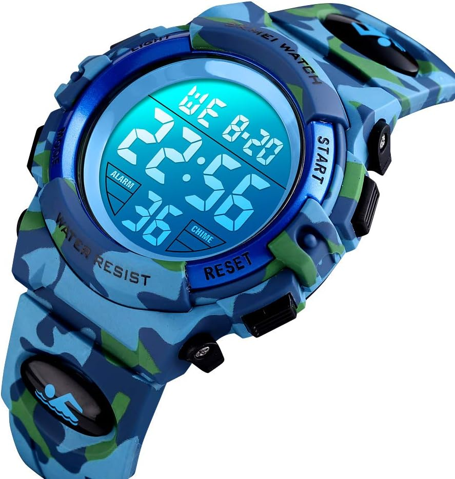 Kids Watch Boy Multi Function 50M Sports Waterproof LED with Alarm Wrist Stopwatch 12H/24H Watches for Boy Girls Digital Children Watch image number 2