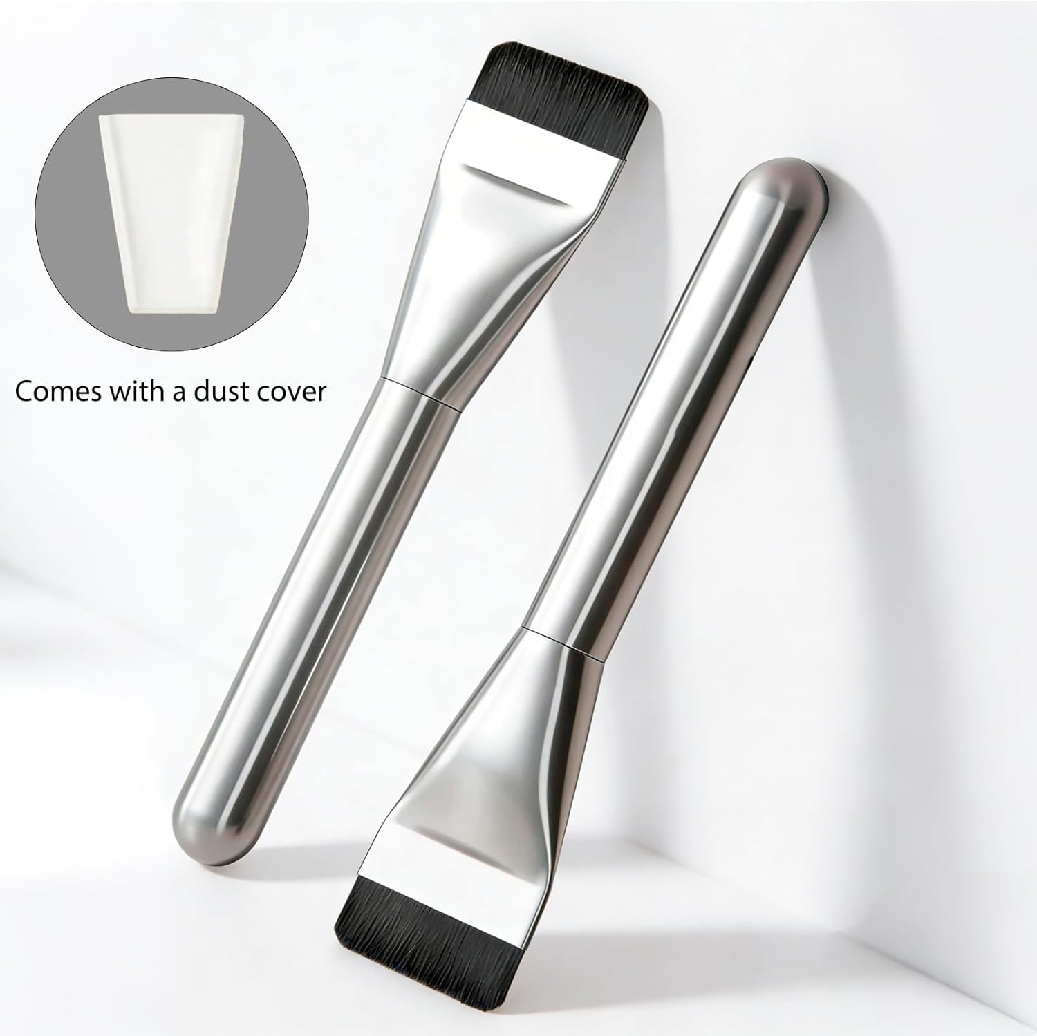 Yxvyxymyxxg​ Foundation Brush for Liquid Makeup - 2 Pcs,Korean Style Flat Top Kabuki Brush, Professional Streak-Free Tool for Foundation and Cream Blending image number 4