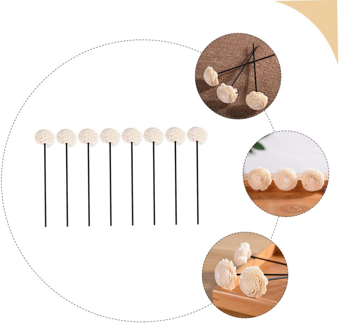 LALAFINA 8Pcs Simulated Aromatherapy Flowers Decorative Fragrance Sticks for Home Wedding Aroma Diffuser Reeds image number 1