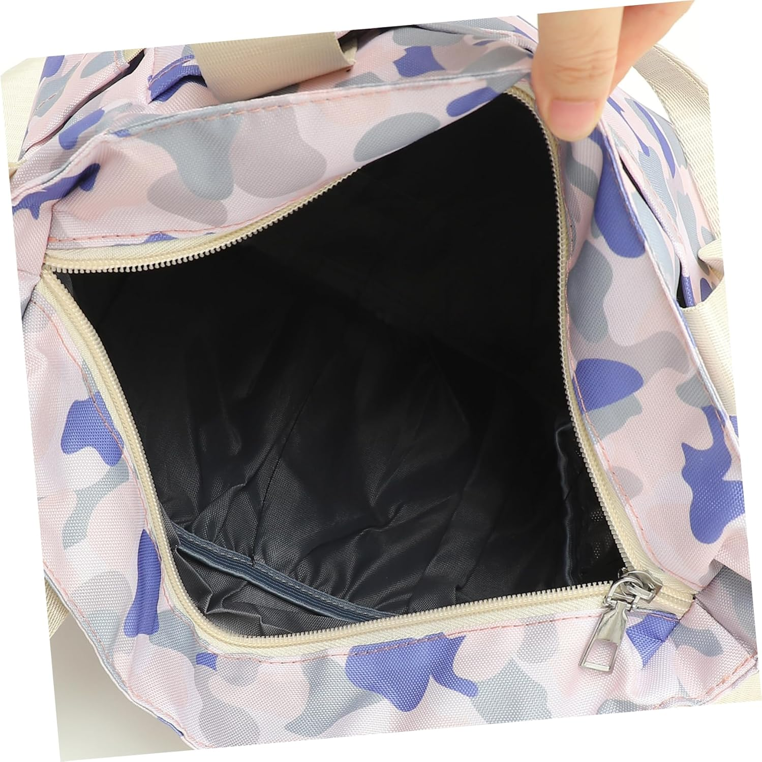 Nylon Mom Handbag Multifunctional Diaper Travel Tote Bag with Wide Opening Ergonomic Straps for Care And