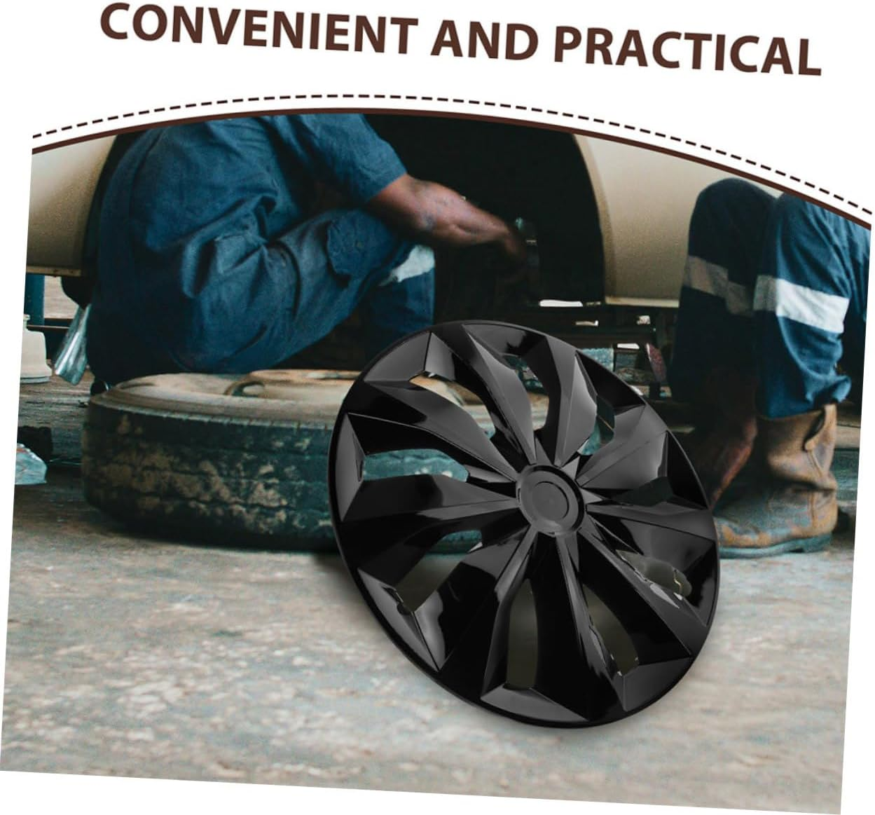 LALADEFIEE Car Hub Cap 14 Inch Black Automotive Wheel Rim Cover Universal Vehicle Hubcap Decorative Cover for Urban and Off-Road Use image number 2