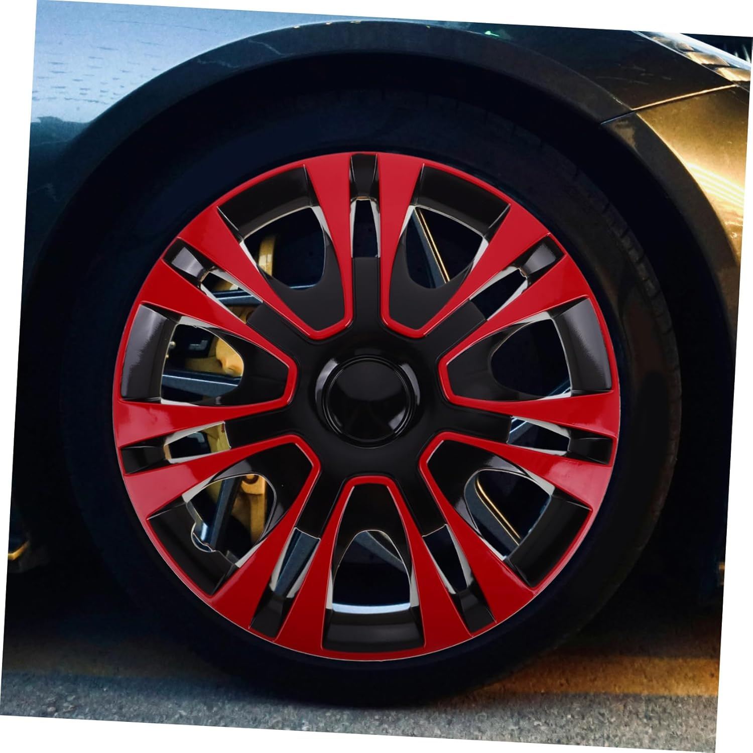 Healifty Wheel Covers Car Wheel Rim Cover Red Auto Accessories Material Water for All Vehicle Types image number 5