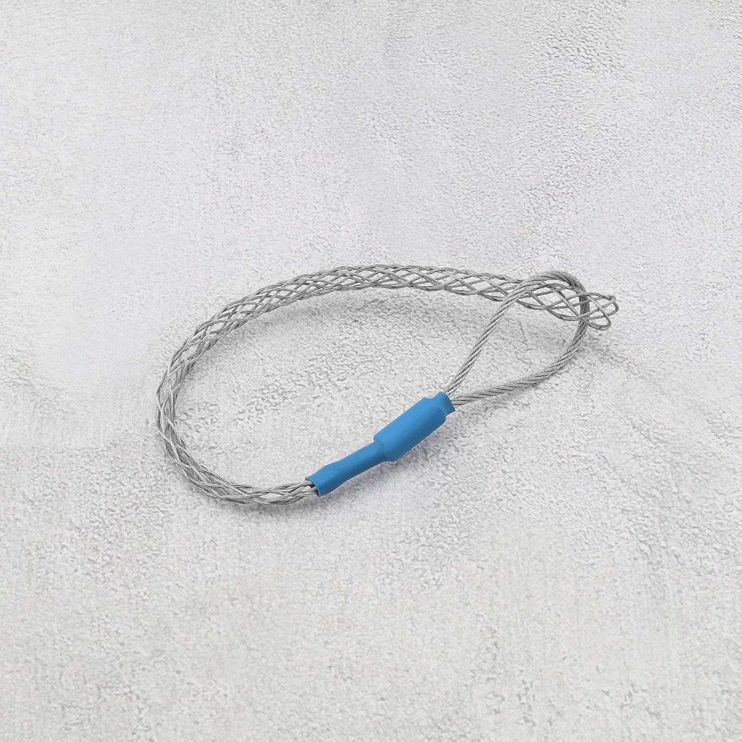 Ecsing Cable Pulling Grip Sock for 4-6Mm Cable Galvanized Stainless Steel Anti-Slip Cable Traction Sleeve Flexible Mesh Rope Cable Sock 22Cm Length Blue