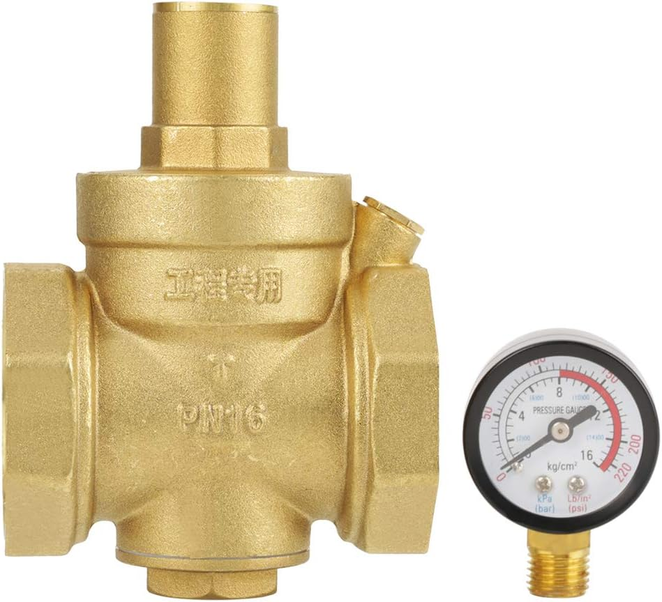 Tyenaza DN50 Water Pressure Regulator Valve, Adjustable Water Pressure Reducer with Gauge Meter for RV, and Inlet Screened Filter image number 6