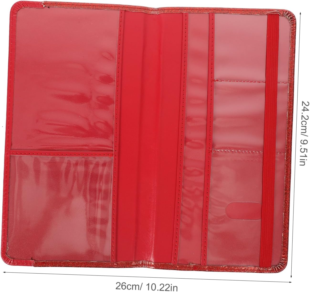 SAFIGLE Elegant Passport Holder Card Storage Durable Pu Leather Travel Essential Organizer - Red image number 5