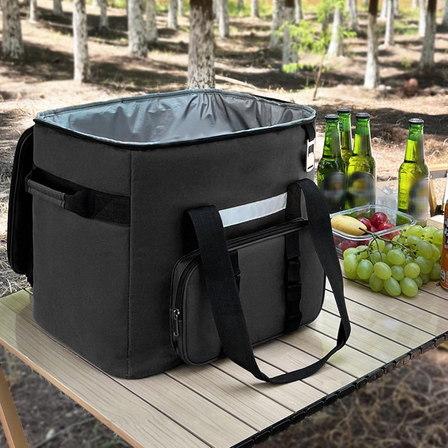 Soft Cooler Bag, 60 Cans Insulated Cooler Bag, 40L Large Collapsible Cooler Bag, Portable Ice Chest Food Lunch Bag, Camping Cooler for Travel, Camping, Picnic image number 4