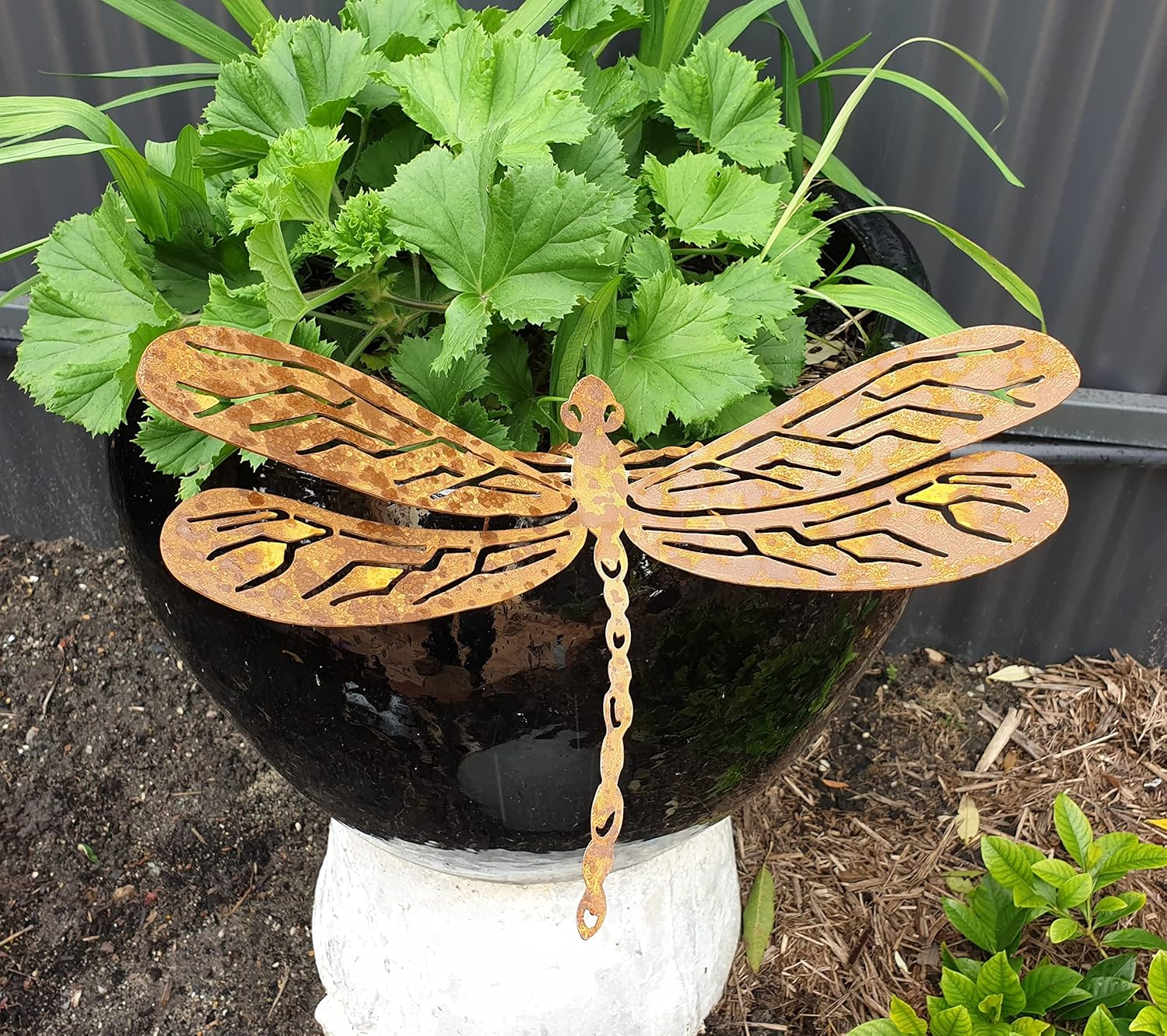 Dragonfly - Australian Made Rusted Metal Garden Art image number 2