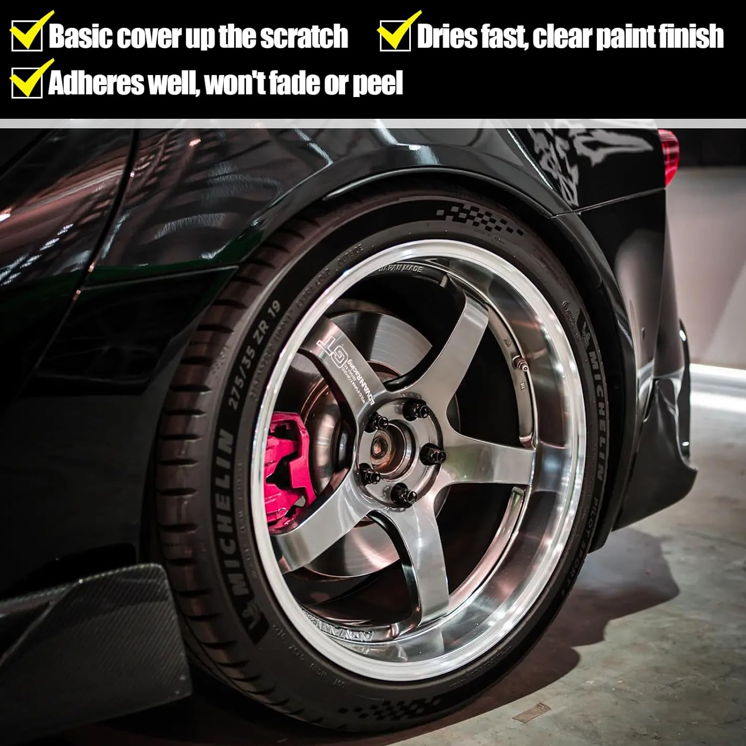 Silver Rim Touch up Paint, Car Wheel Repair Kit for Curb Rash, Quick and Easy Scratch Repair, Universal Color Silver Paint image number 4