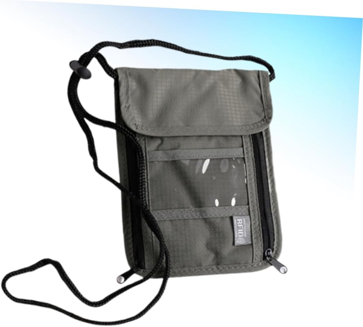 ELAYARD Travel Passport Holder Neck Wallet Grey Multifunctional Travel Wallet for Documents Credit Cards and Mobile Phones for All Travelers image number 5