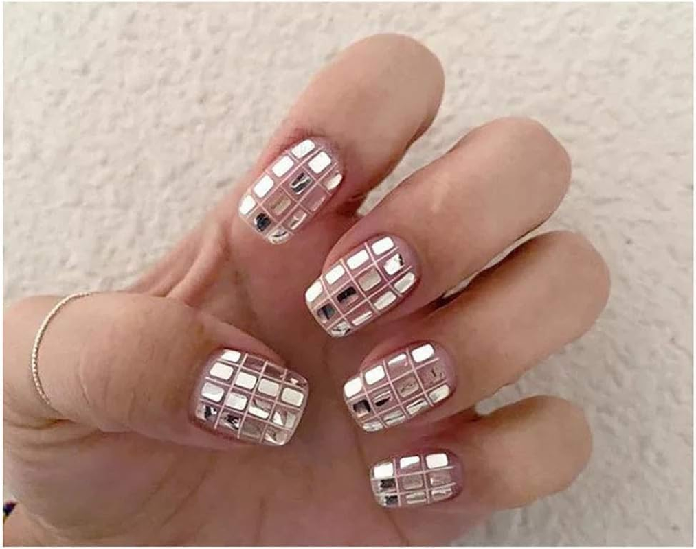 Nail Sequins Silver Square Nail Art Accessories for Nails Decoration Makeup DIY Arts Crafts Nail Art and Nail Polish