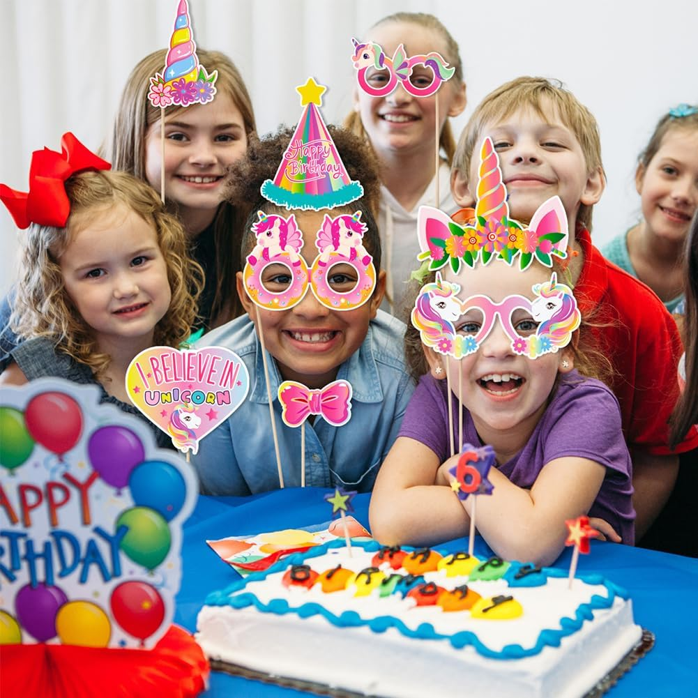 Unicorn Studio Prop Pink Photo Backdrop Unicorn Theme Birthday Party Selfie Prop for Unicorn Lovers (Pack of 30) image number 2