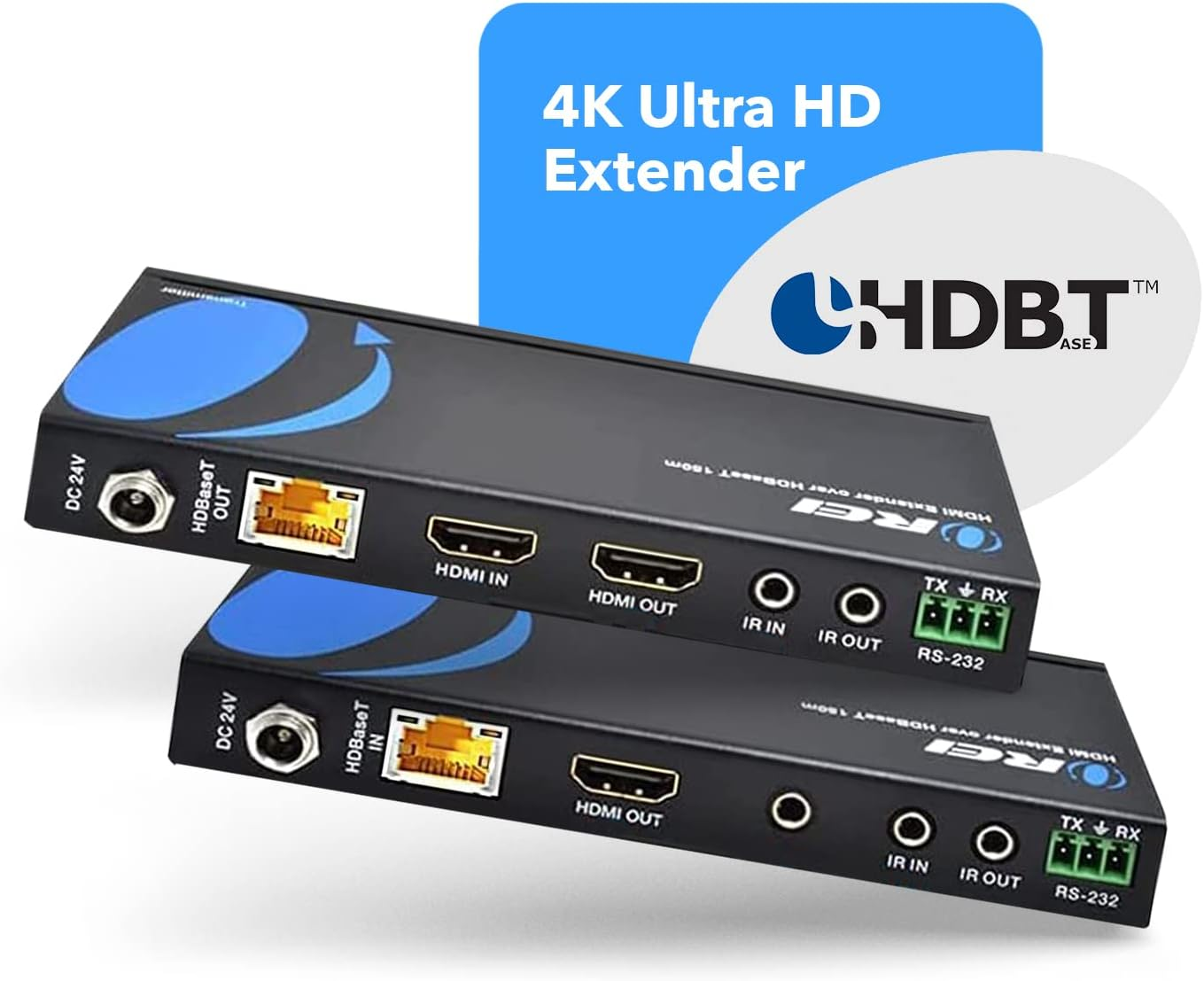 4K Ultrahd Extender over Hdbaset by OREI, Balun Full 18Gbps over CAT 5/6/7 Ethernet Cable - IR Signal - 230 Ft @ 1080P - 130 Ft @ 4K 60Hz image number 6
