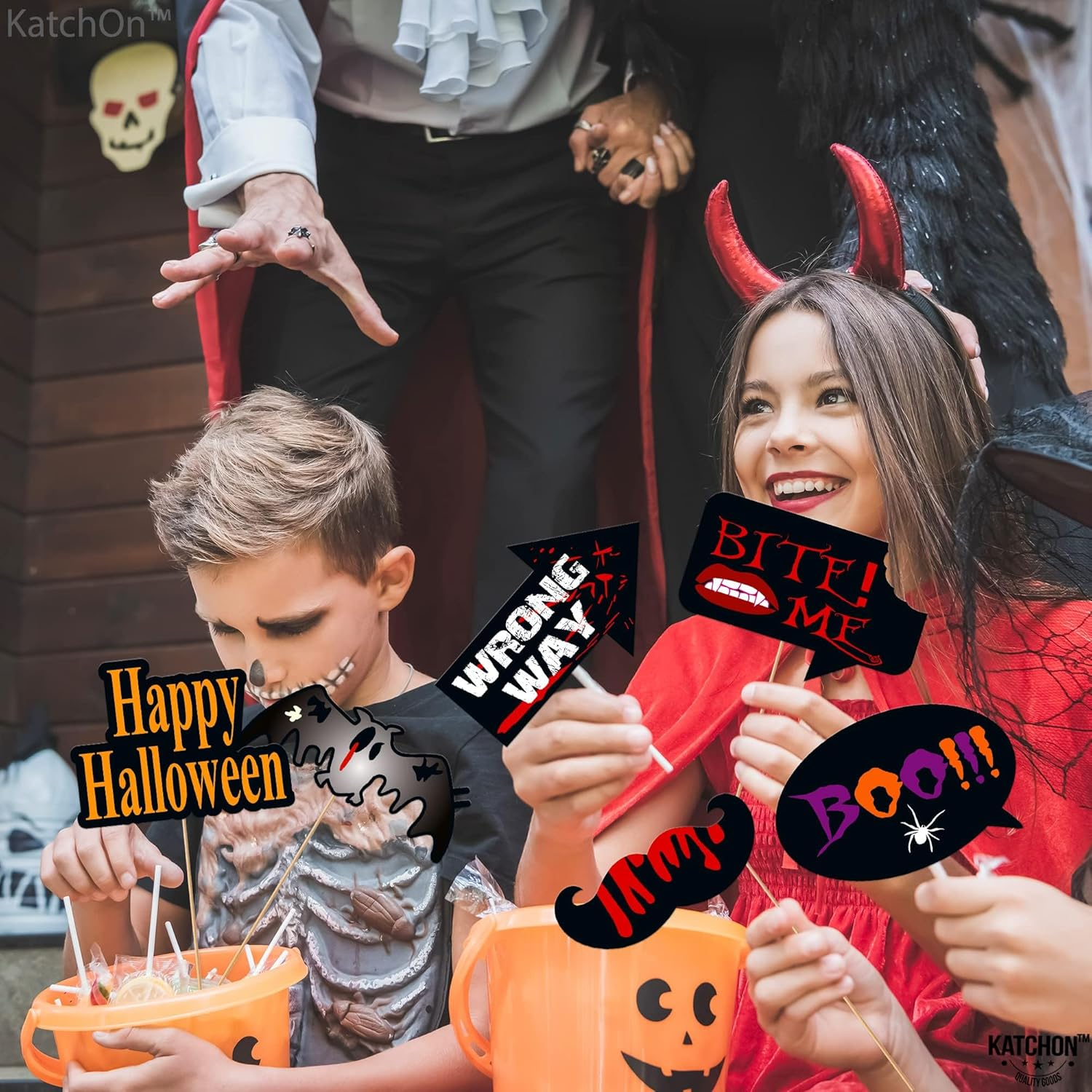 Halloween Photo Booth Props Kit Halloween Party Photo Props Decorations Party Favors for Halloween Party Photography Decoration 35Pcs image number 5