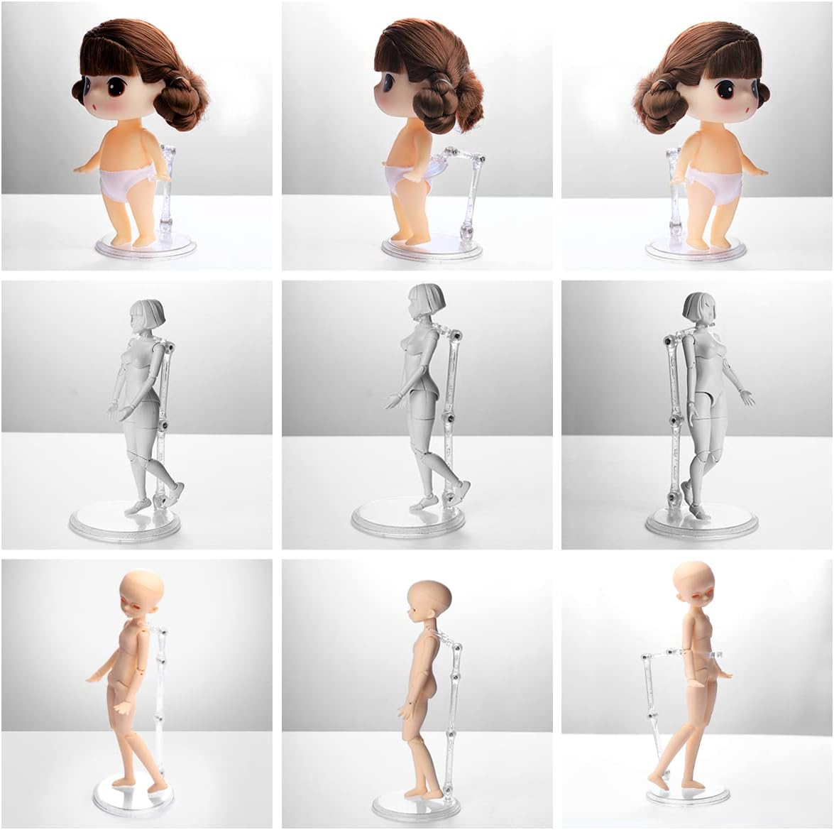 Ddung Doll Stand - Clear Doll Stand for 0.5" to 10" Dolls and Action Figure Stand (3-Pack) image number 4