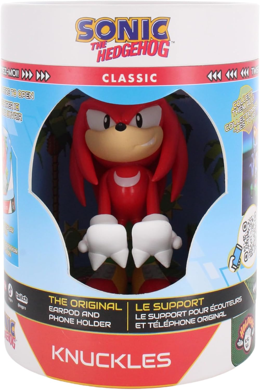 Mini Cable Guys - SEGA: Knuckles Collectible Figurine Accessories & Tech Holder/Stand (Iphone, Samsung, Air Pods, Earbuds) image number 4
