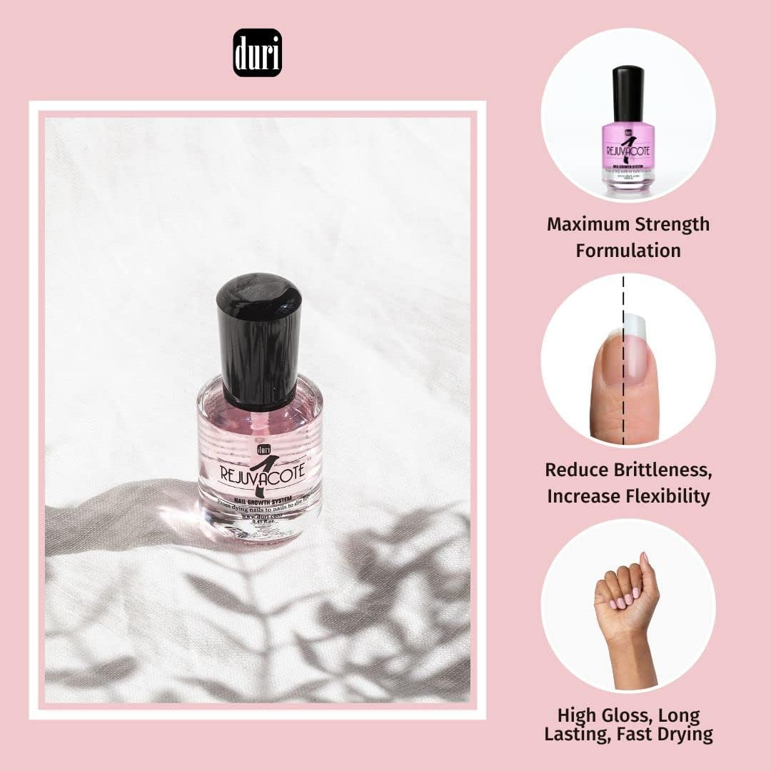 Duri Rejuvacote 1 Original Maximum Strength Nail Growth System Base, Top Coat and Miracote Quick Dry Top Coat Combo image number 4