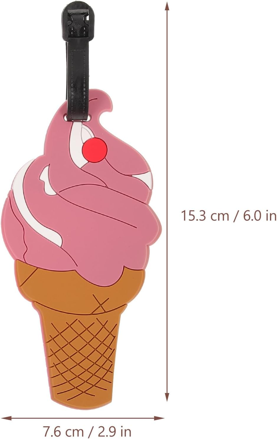 VERDANVERSE 10Pcs Cartoon Fun Luggage Tags Soft PVC Travel Suitcase Identification Tags with Flamingo, Pineapple Ice Cream Designs for Women&rsquo;S Bag Carrying and Airport Use image number 2