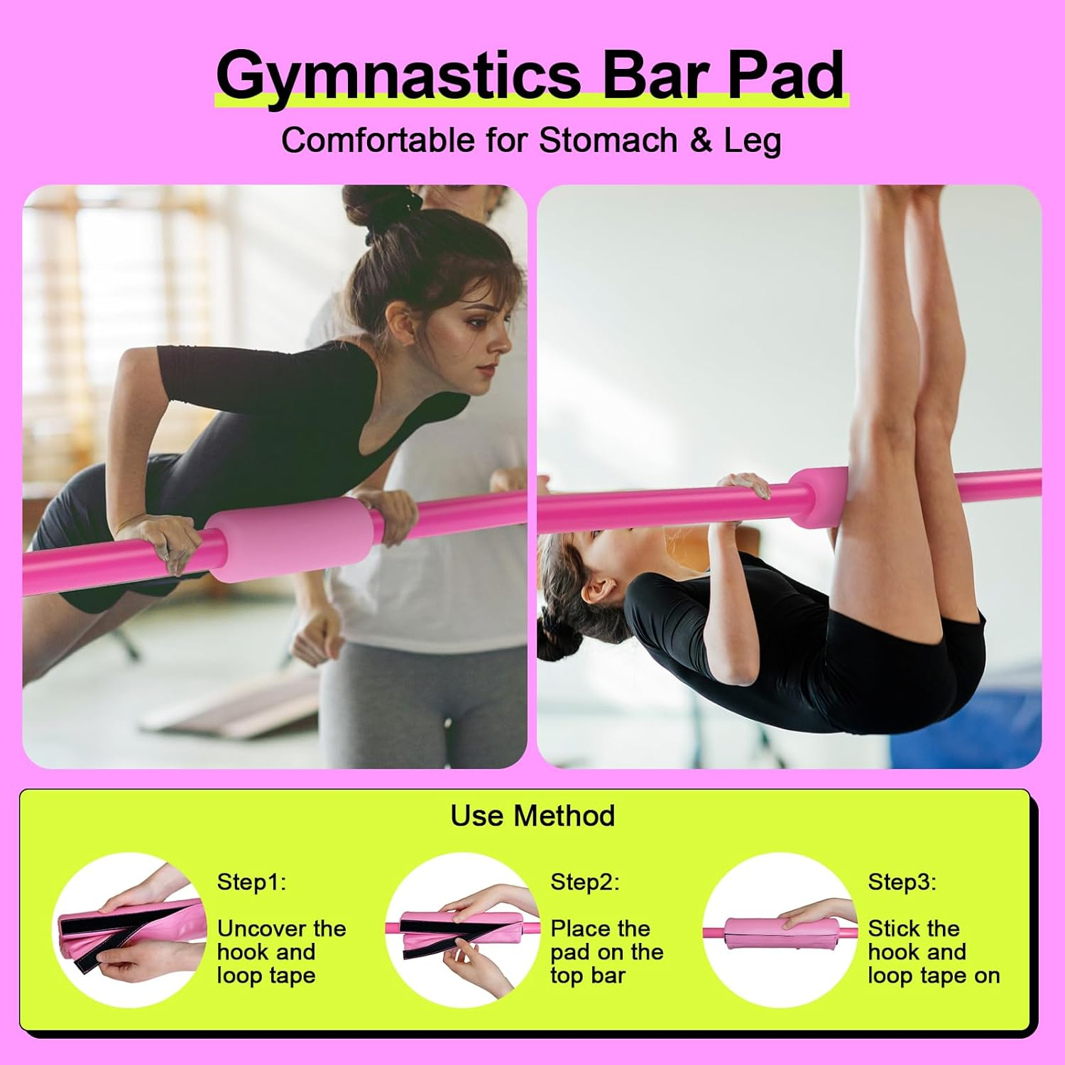 Safly Fun Expandable Gymnastics Bars Junior Training Bar Gymnastic Folding Horizontal Bars with Mat for Kids image number 6