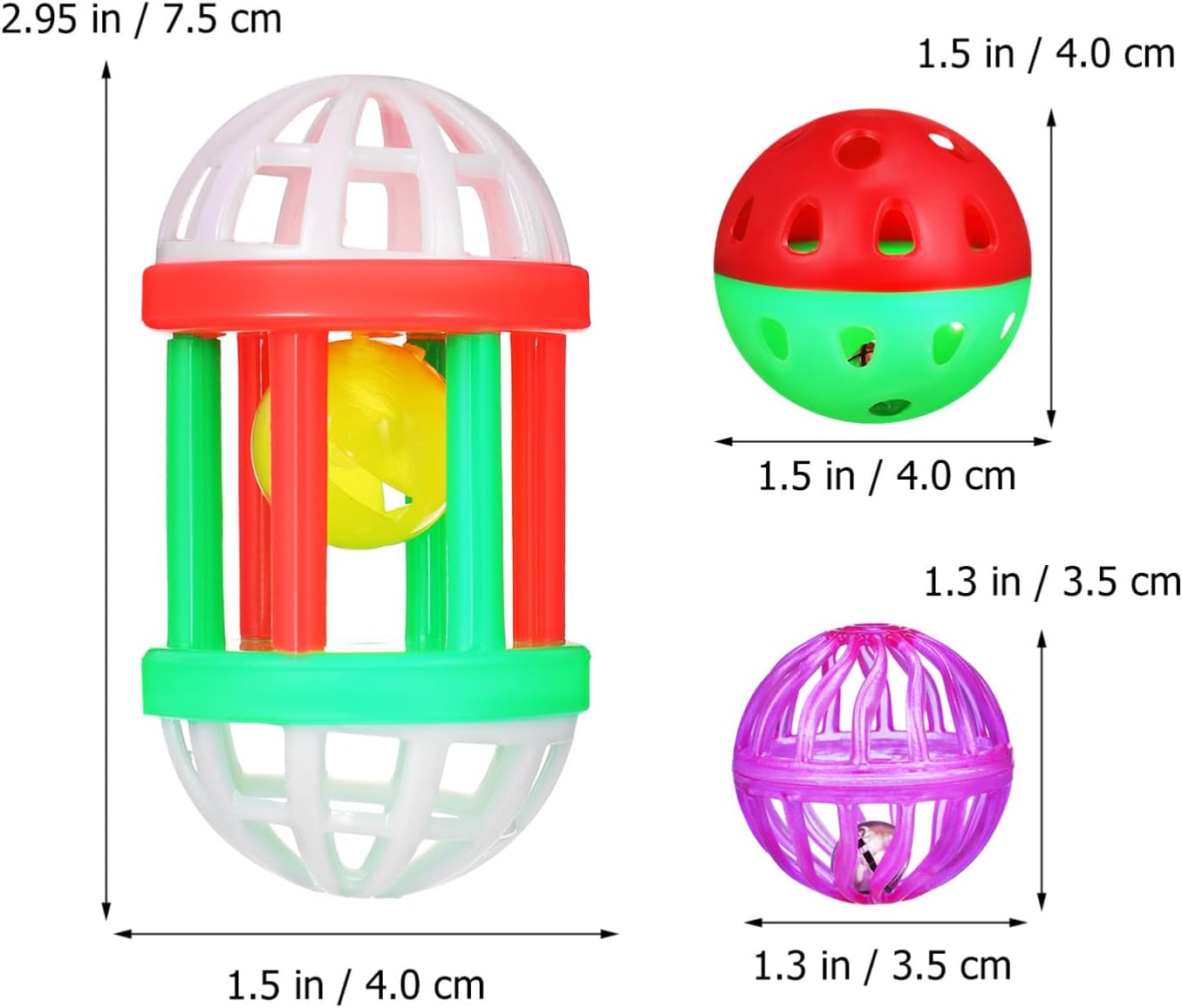BESTYASH Bird Foraging Toys, 12 Piece Training Bell Balls Set, Parrot Parakeet Cockatiel Chewing Playthings