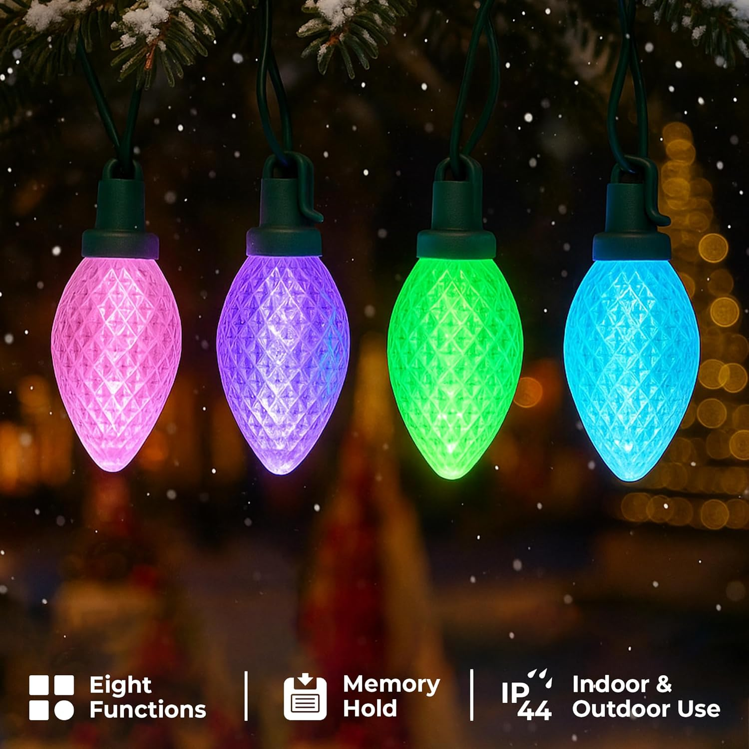 Lexi Lighting 50 Leds Large Pinecone Connectable Fairy Lights String, Candy, 9.8M Light Chain with 8 Functions Mode, Memory Hold, Classic Style for Traditional Xmas D&eacute;cor image number 2