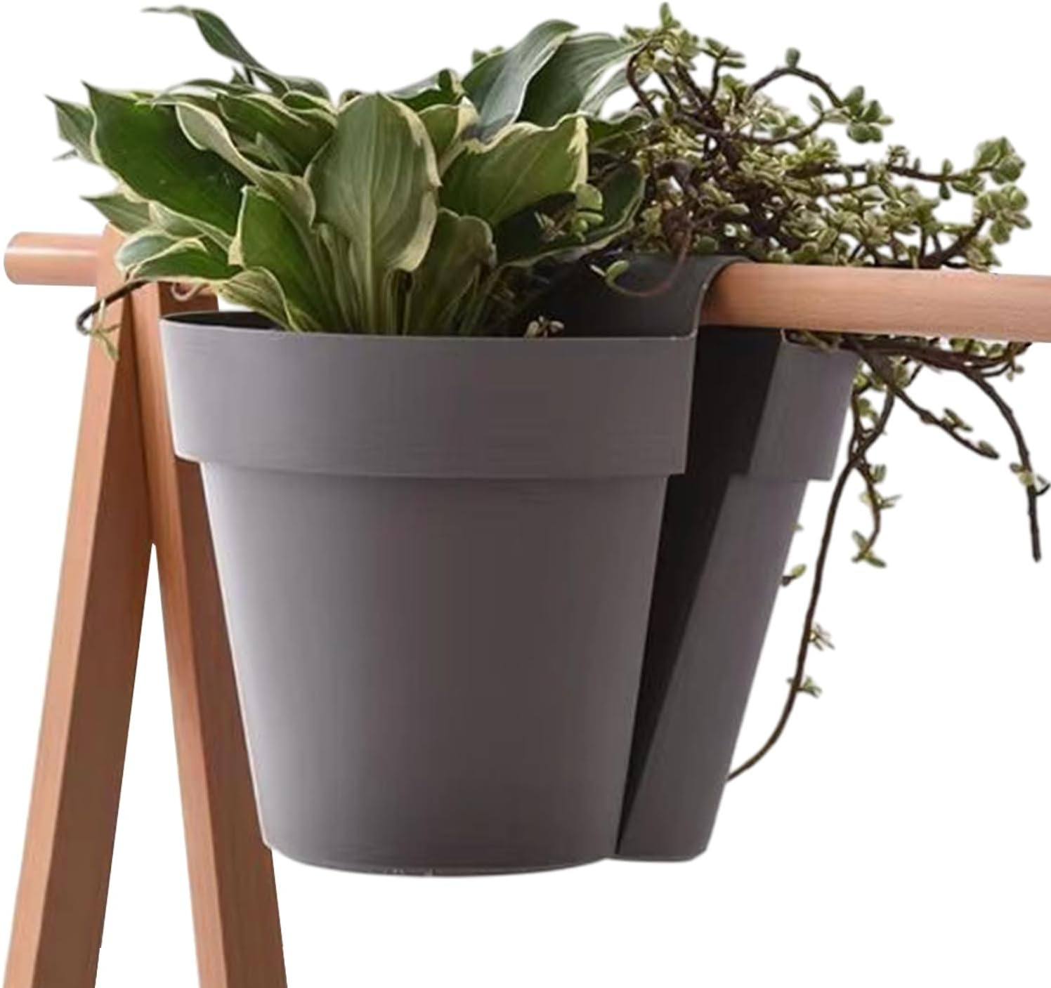 Over the Railing Planter Boxes - Drainage Rail Planter - Space-Saving Multifunctional Gardening Supplies for Apartment Patio House Balcony Porch Deck Fence Strawberry image number 6