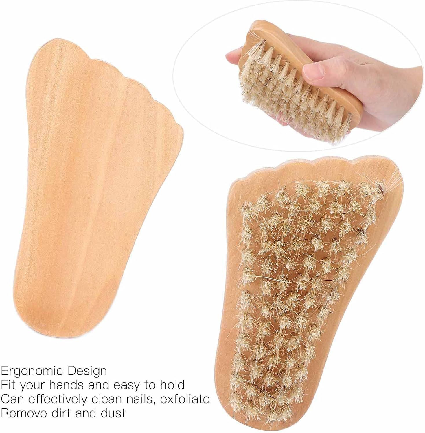 Nail Brush Wooden Nail Scrubber Exfoliating Home Travel Nail Salon image number 5